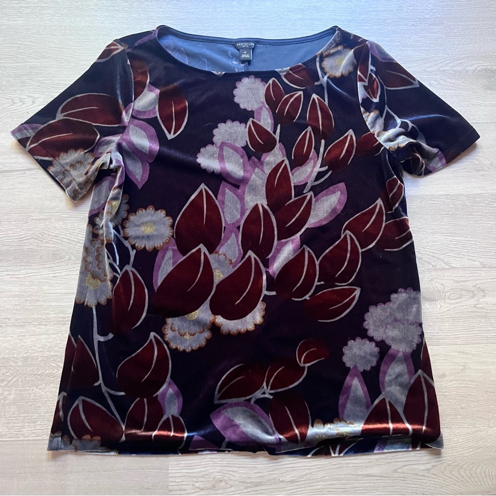 Ann Taylor Velvet Floral Top (SP)